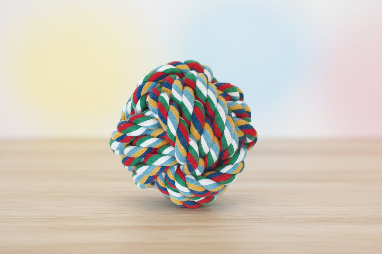 JUGUETE PELOTA NUDOS 6cm.