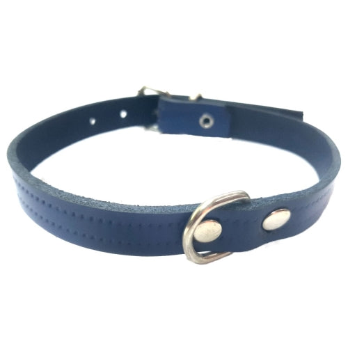 COLLAR CUERO LAURA AZUL, MARRÓN, NEGRO Y NATURAL  1,5x 35cm.