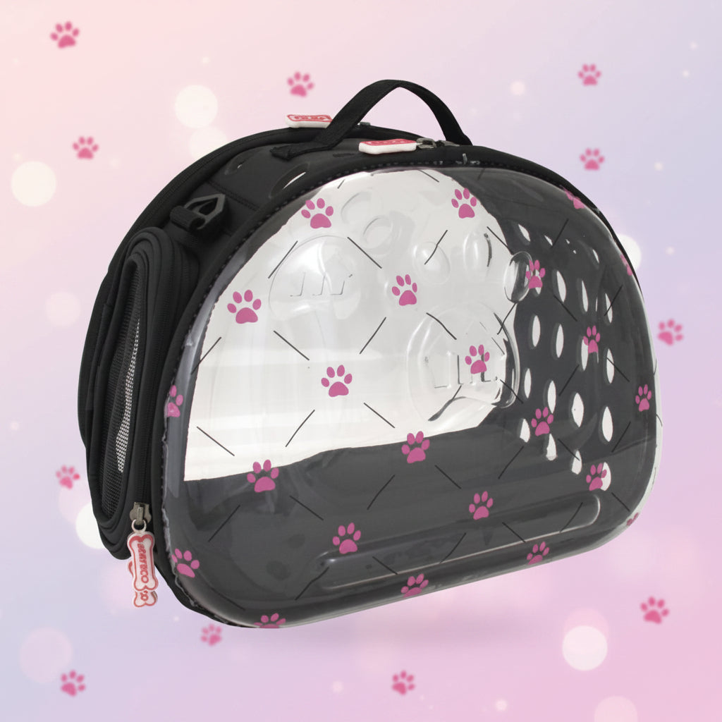 BOLSO TRANSPARENTE Plegable Pink Paws