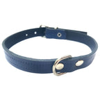 COLLAR CUERO LAURA  AZUL, NATURAL Y MARRÓN 1,5x 30cm.