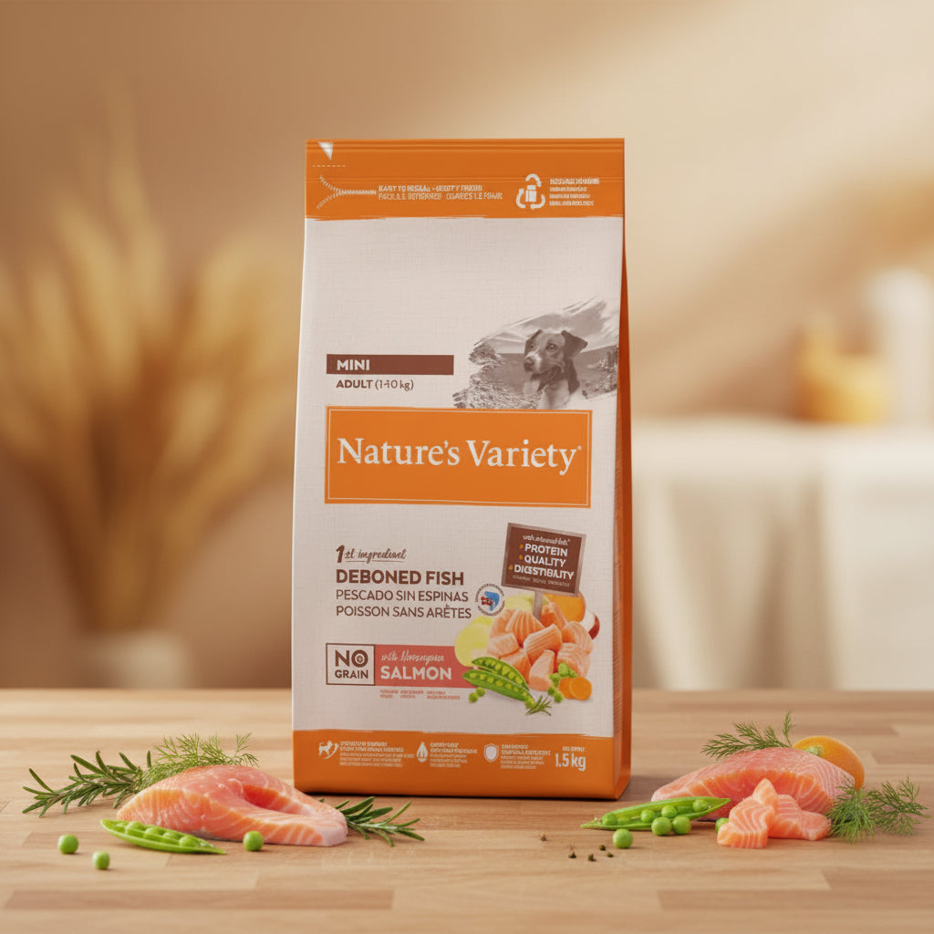 NATURES VARIETY N.G. ADULT MINI SALMON 1.5 KG