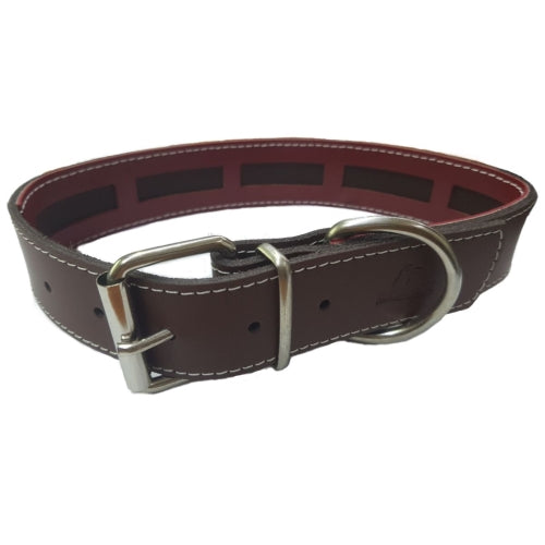 COLLAR CUERO PROTEC MARRON  Y NATURAL 45x3cm 