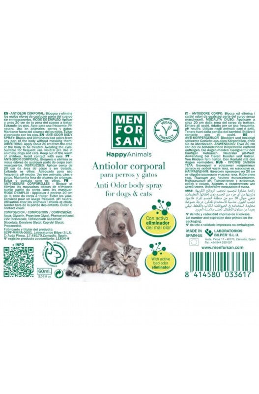 ANTIOLOR CORPORAL PARA PERROS 60ml MENFORSAN