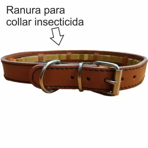 COLLAR PROTECT CUERO NATURAL y NEGRO 55x2.5cm