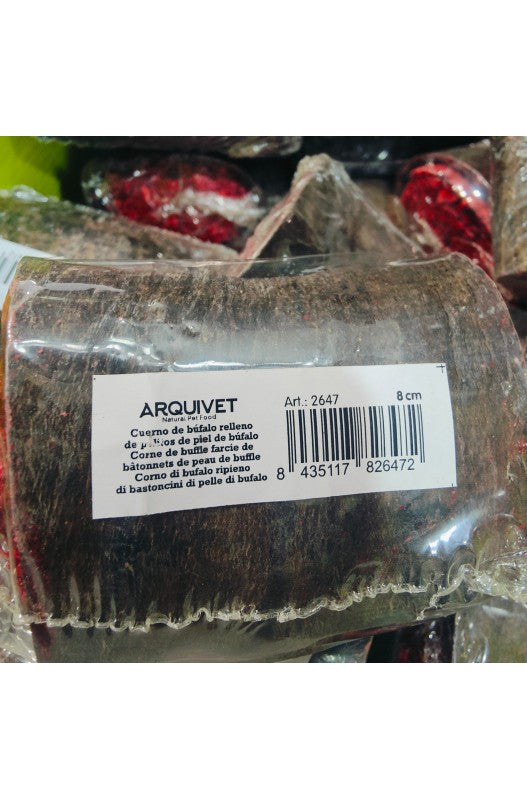 Cuernos de Búfalo rellenos de Palito de Piel 8 cms./ 20 Uds.
