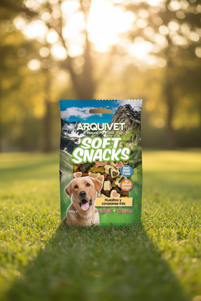 SNACK HUESITOS Y CORAZONES MIX 100gr. Arquivet
